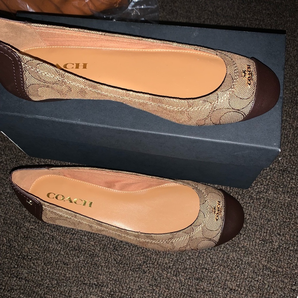 Coach Canvas Signature Flats
